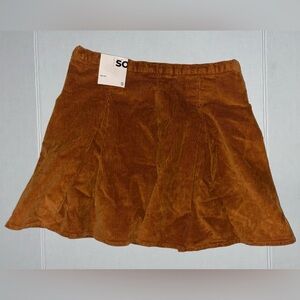 Junior Women's, SO, Pleated Corduroy Mini Skirt, Burnt Orange, Size 9 NEW NWT